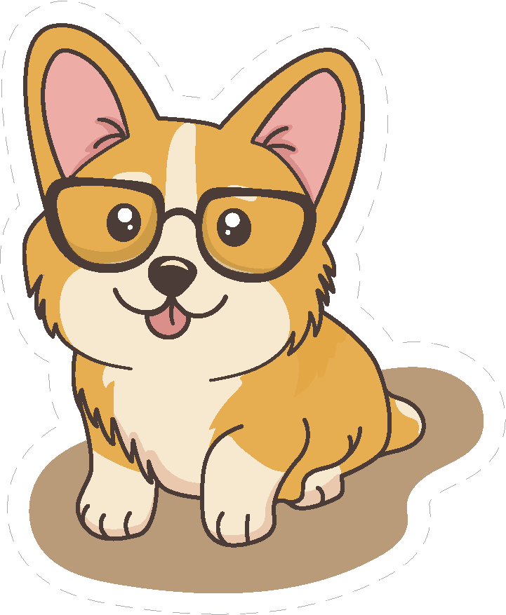 Cute Kawaii Corgi Dorky Sticker