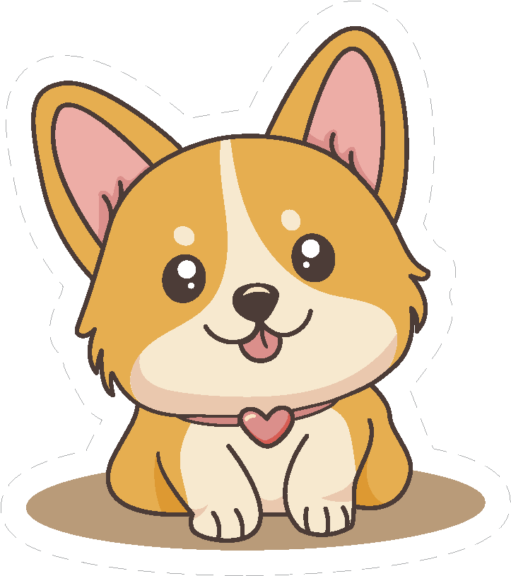 Cute Kawaii Adorable Corgi Sticker