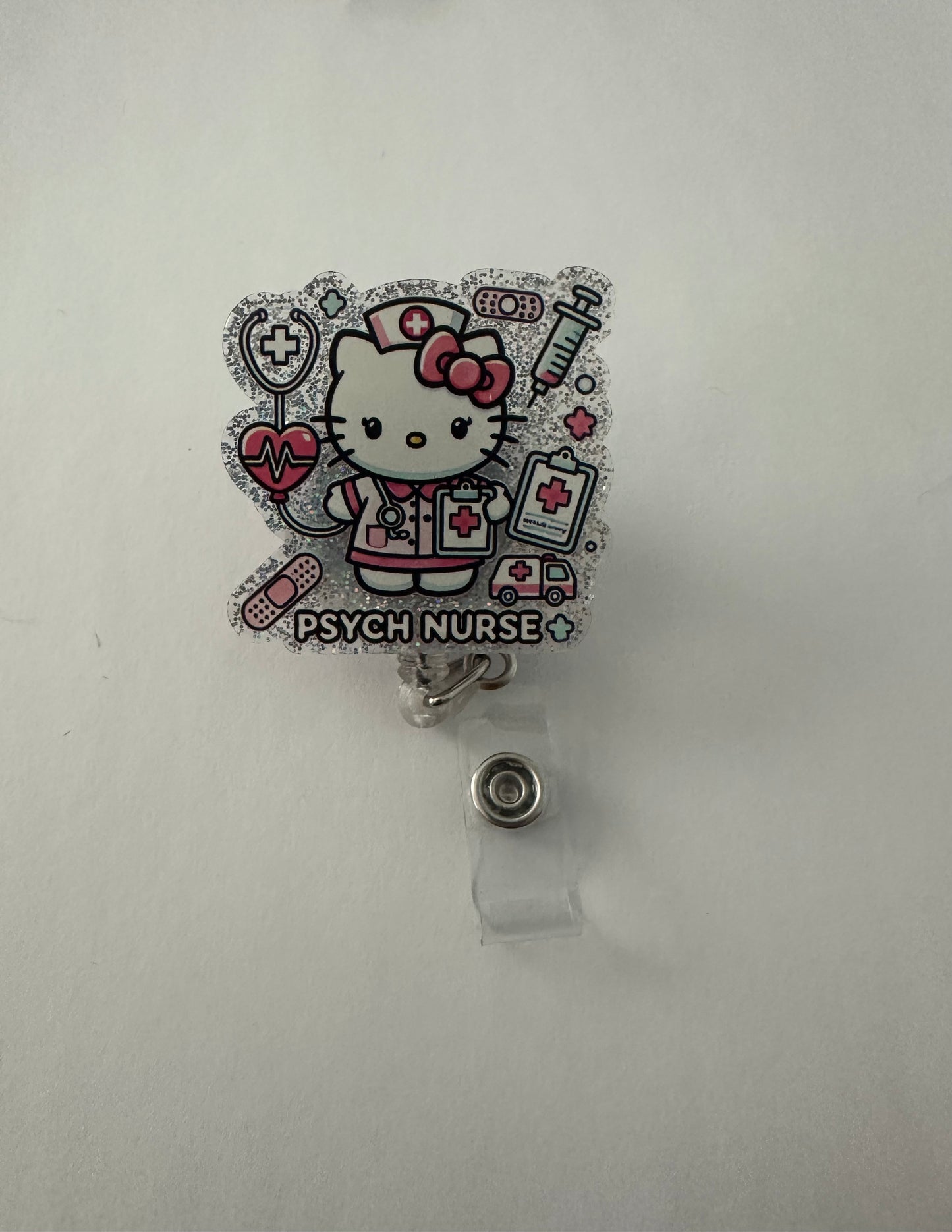 Kitty Psych Nurse Badge Reel