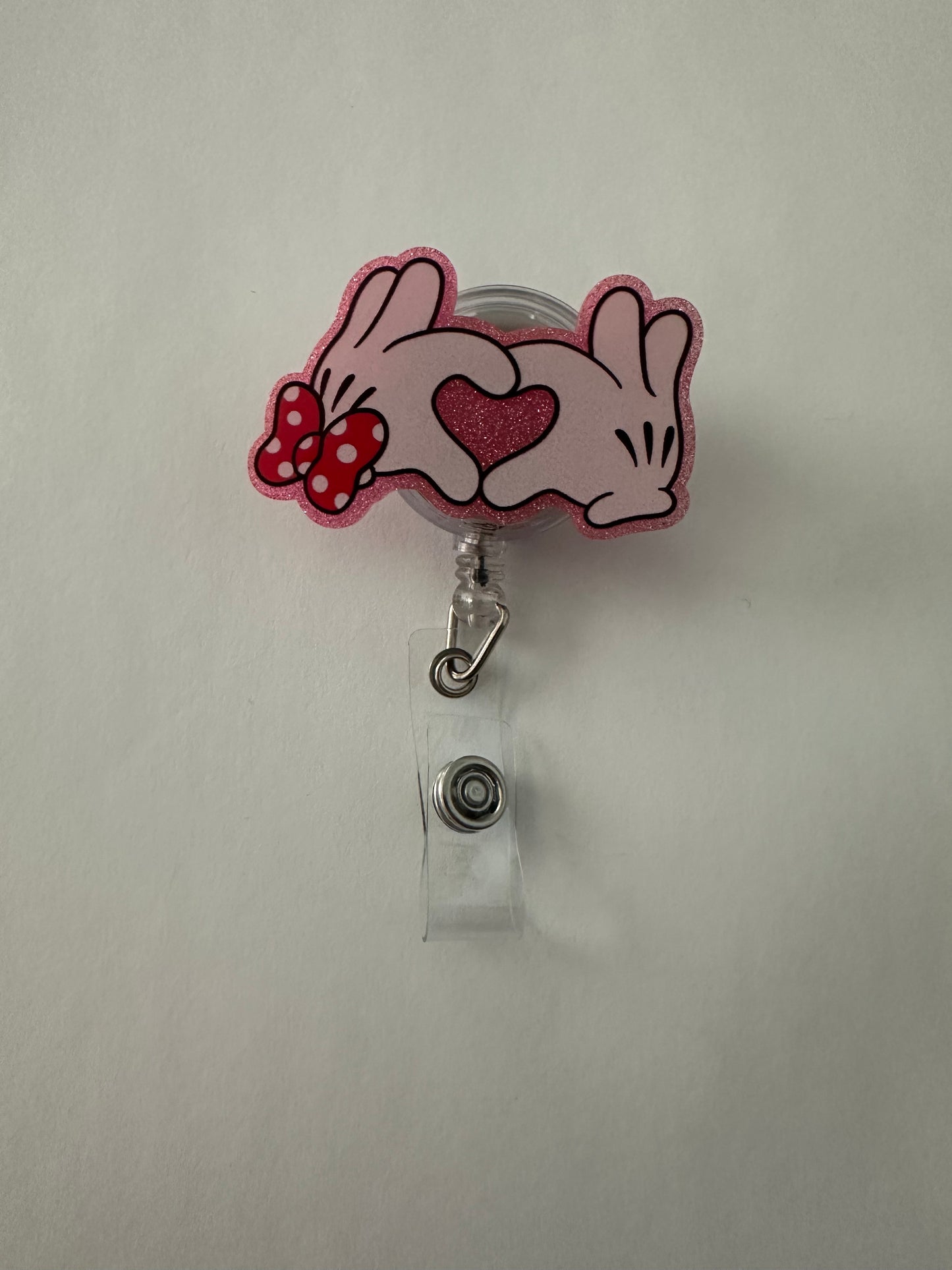 Mouse Bow Hand Badge Reel