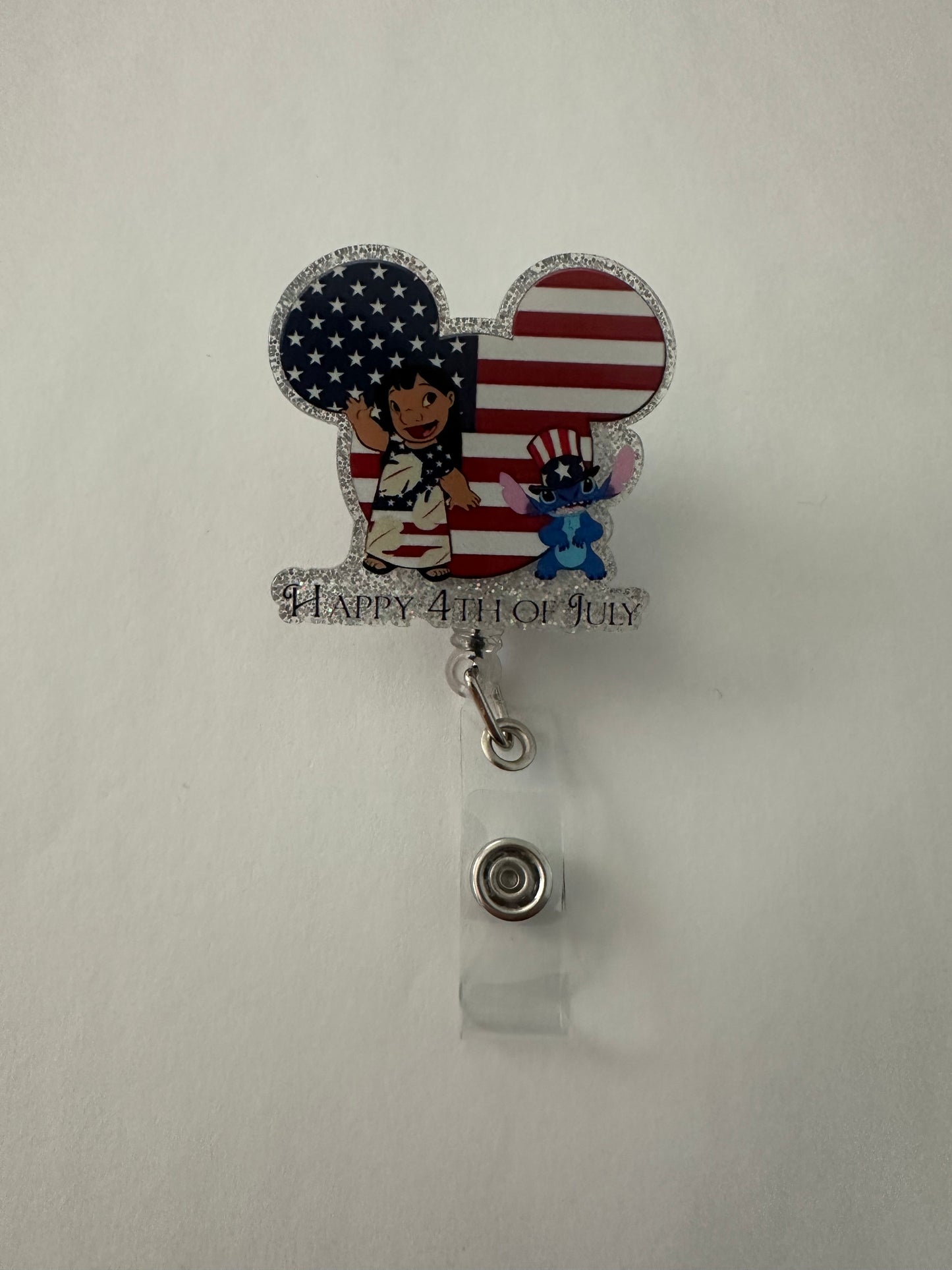 USA Flag Mouse Ear Badge Reel