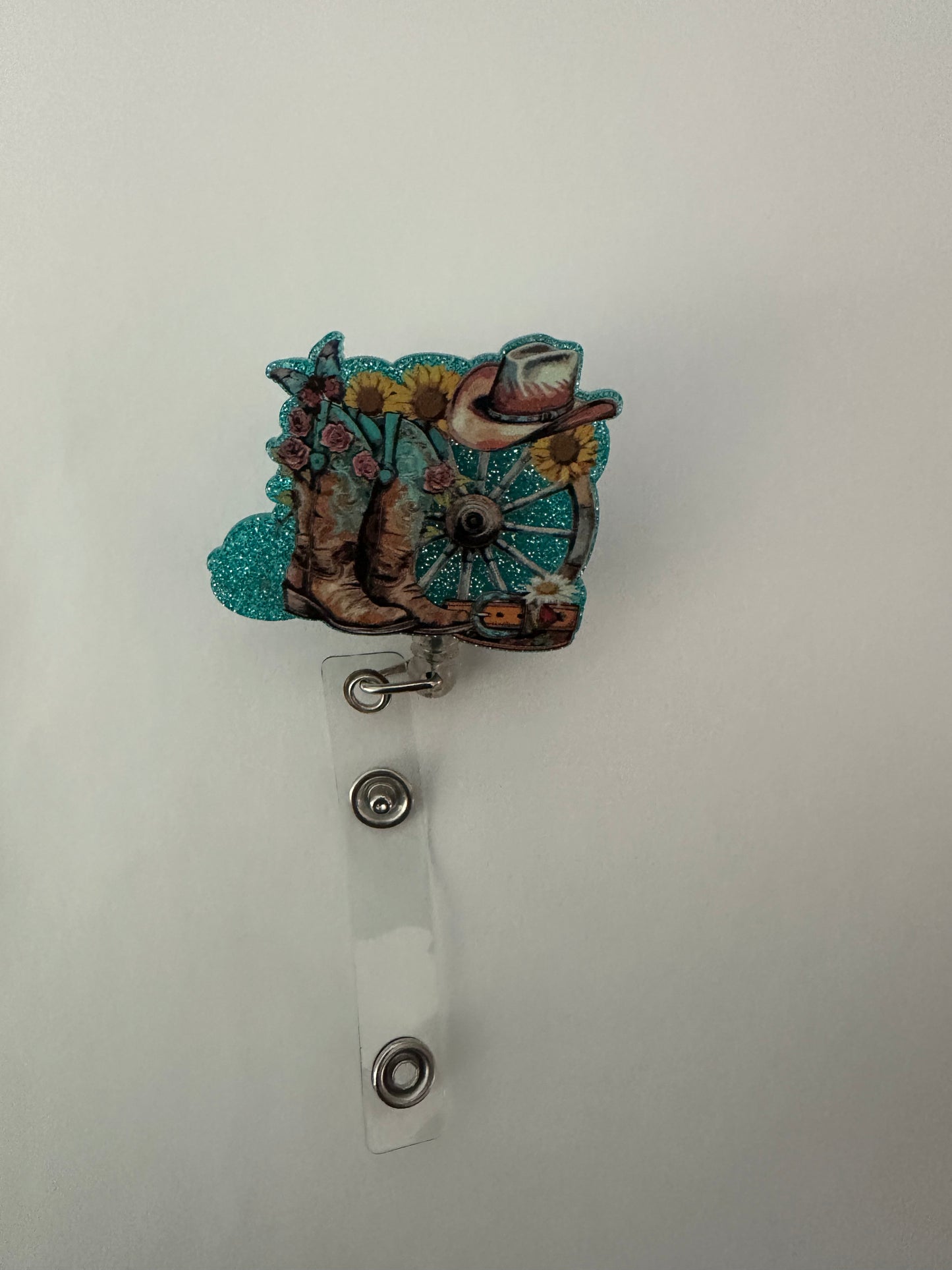 Cowgirl Boot Badge Reel