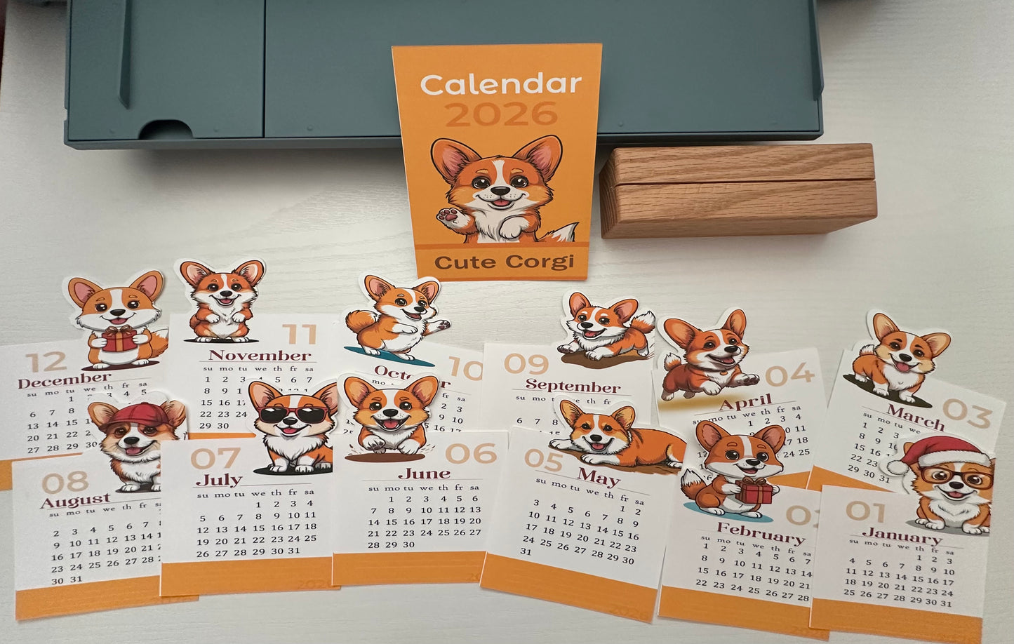 Corgi Stackable Calendar Set (2026)
