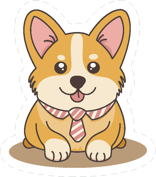 Cute Kawaii Charming Corgi Sticker
