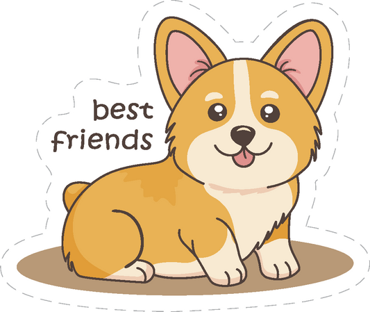 Cute Kawaii Corgi Best Friend Sticker