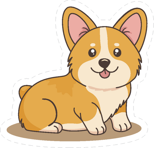 Cute Kawaii Sitting Corgi Sticker