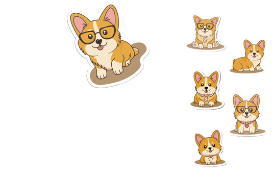 Cute Kawaii Corgi Sticker Set (Male Set)