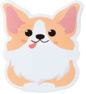 Cartoon corgi sticker with a happy expression on a white background