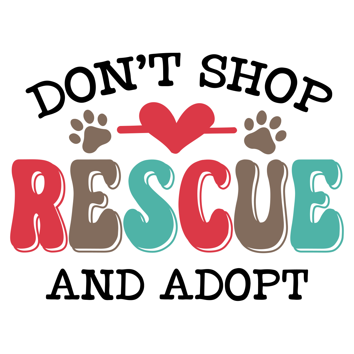 Don't Shop Rescue & Adopt Sticker