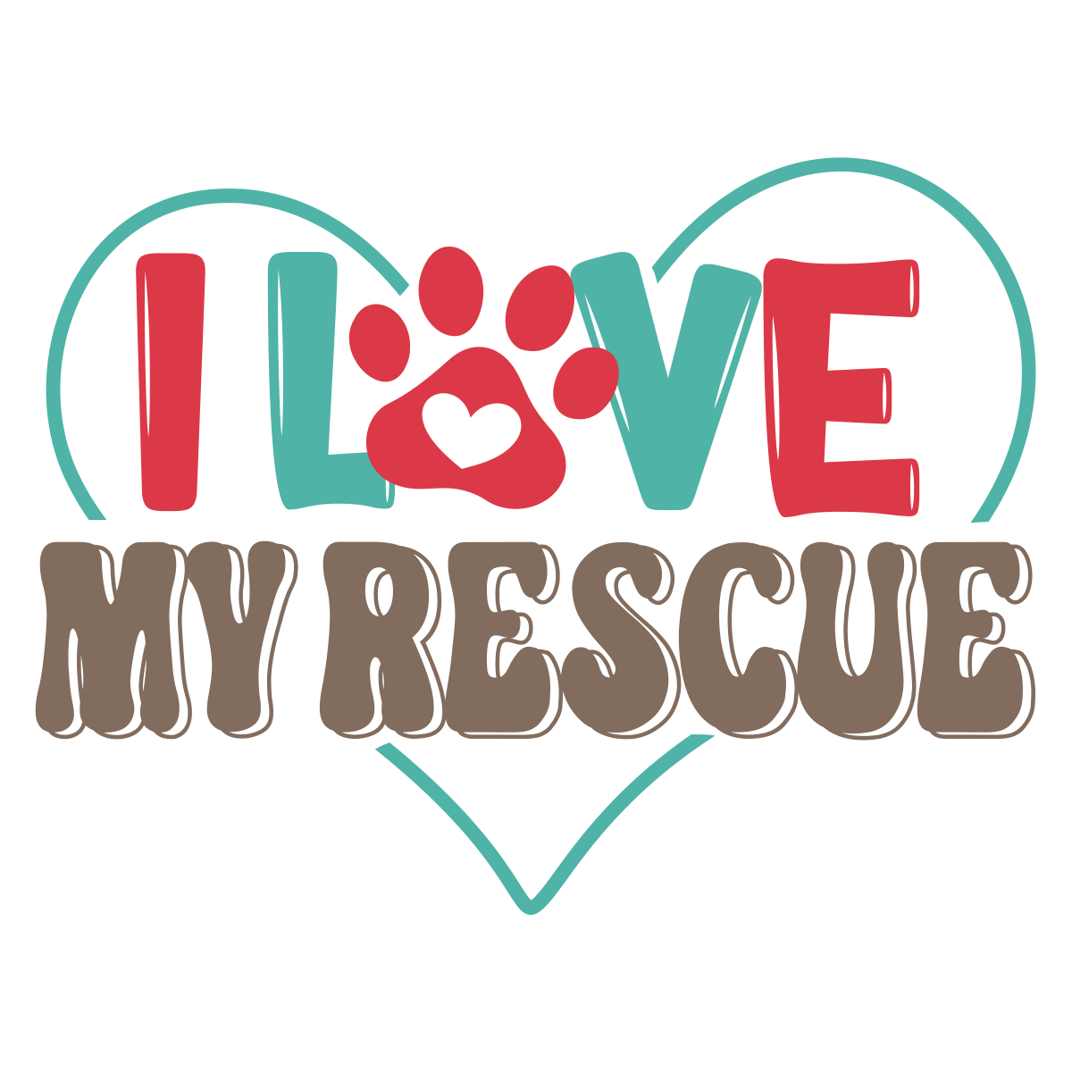 I Love My Rescue Sticker