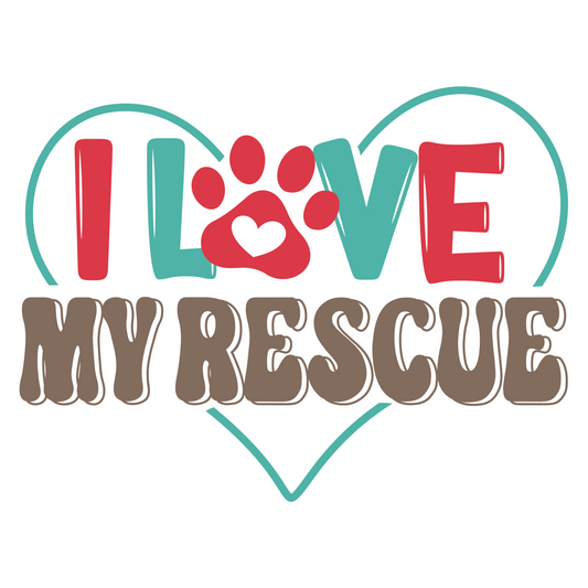 I Love My Rescue Sticker