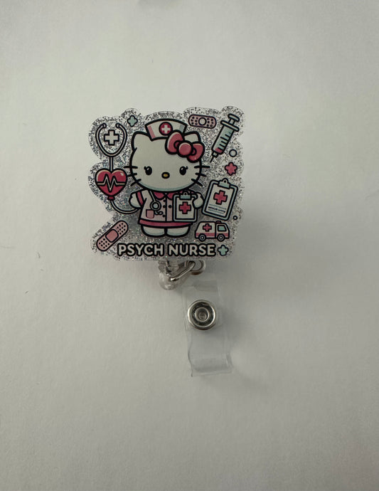 Kitty Psych Nurse Badge Reel