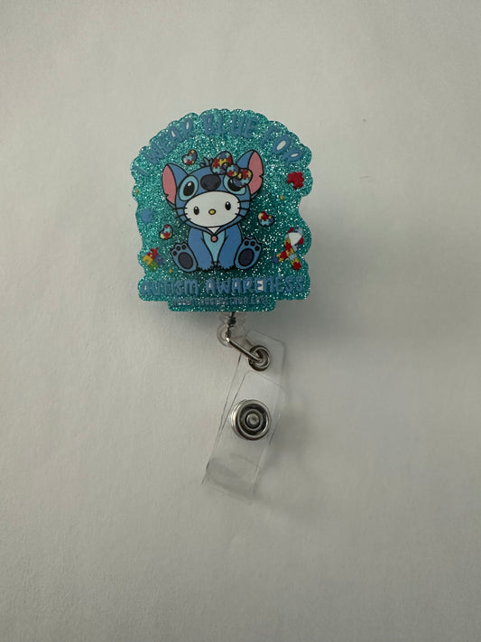 Autism Awareness Alien Kitty Badge Reel