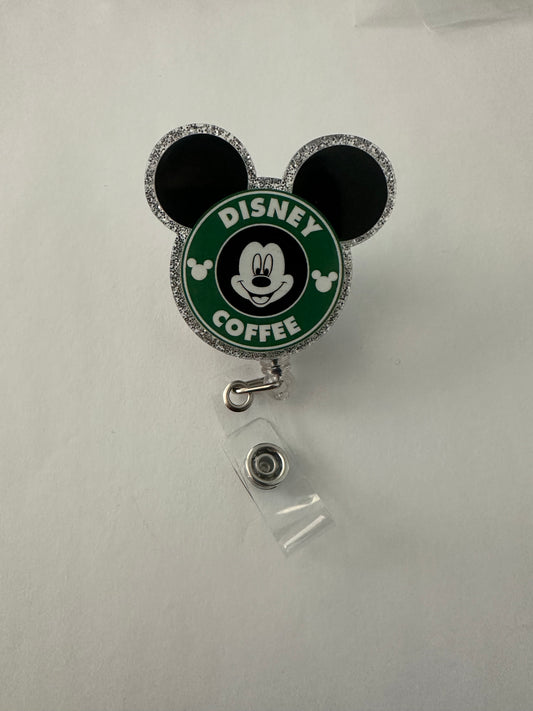 Coffee Mouse Ear Badge Reel