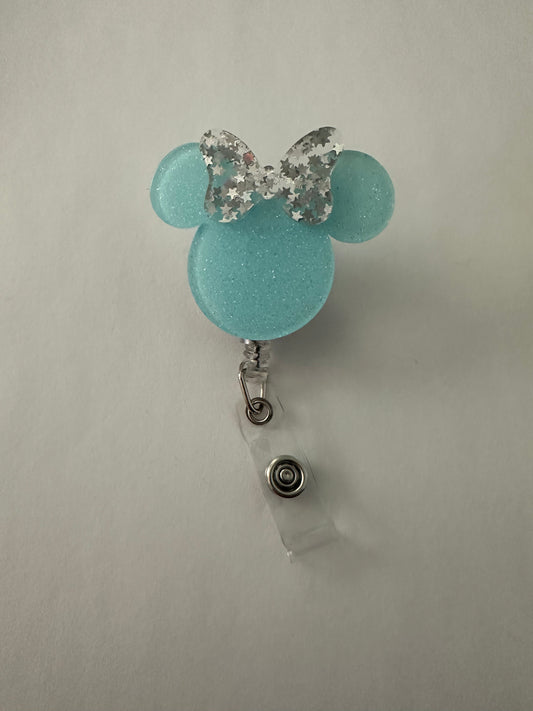 Light Blue Mouse Ear Badge Reel