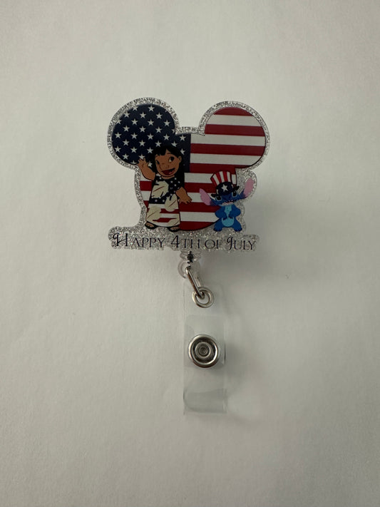 USA Flag Mouse Ear Badge Reel