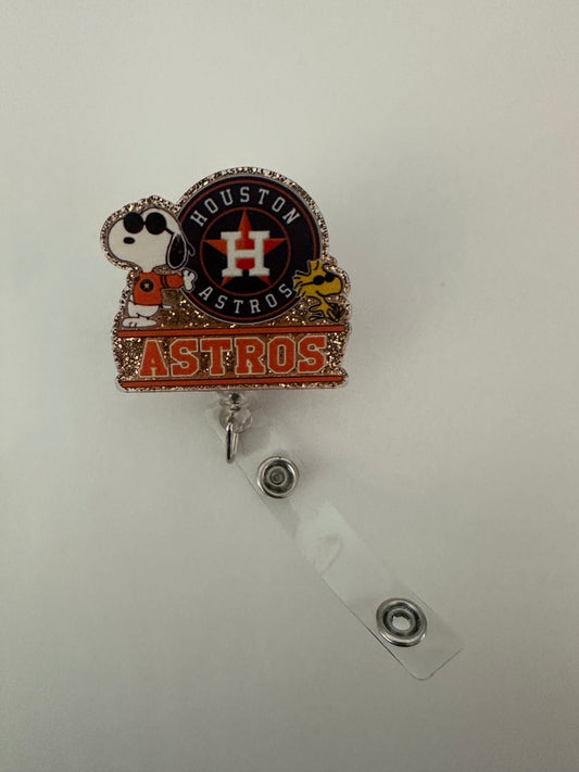 Snoopy Astro Baseball Badge Reel