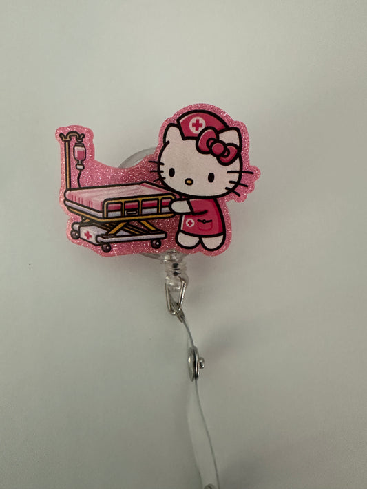 Kitty Nurse Transport Badge Reel