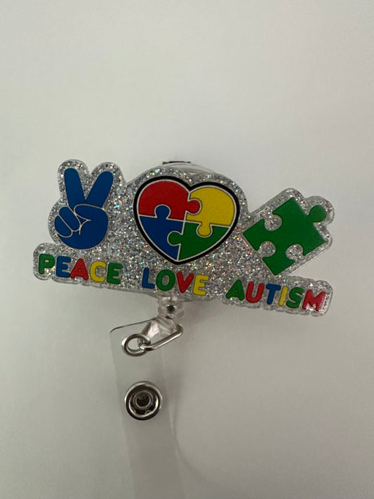 Autism Peace Badge Reel