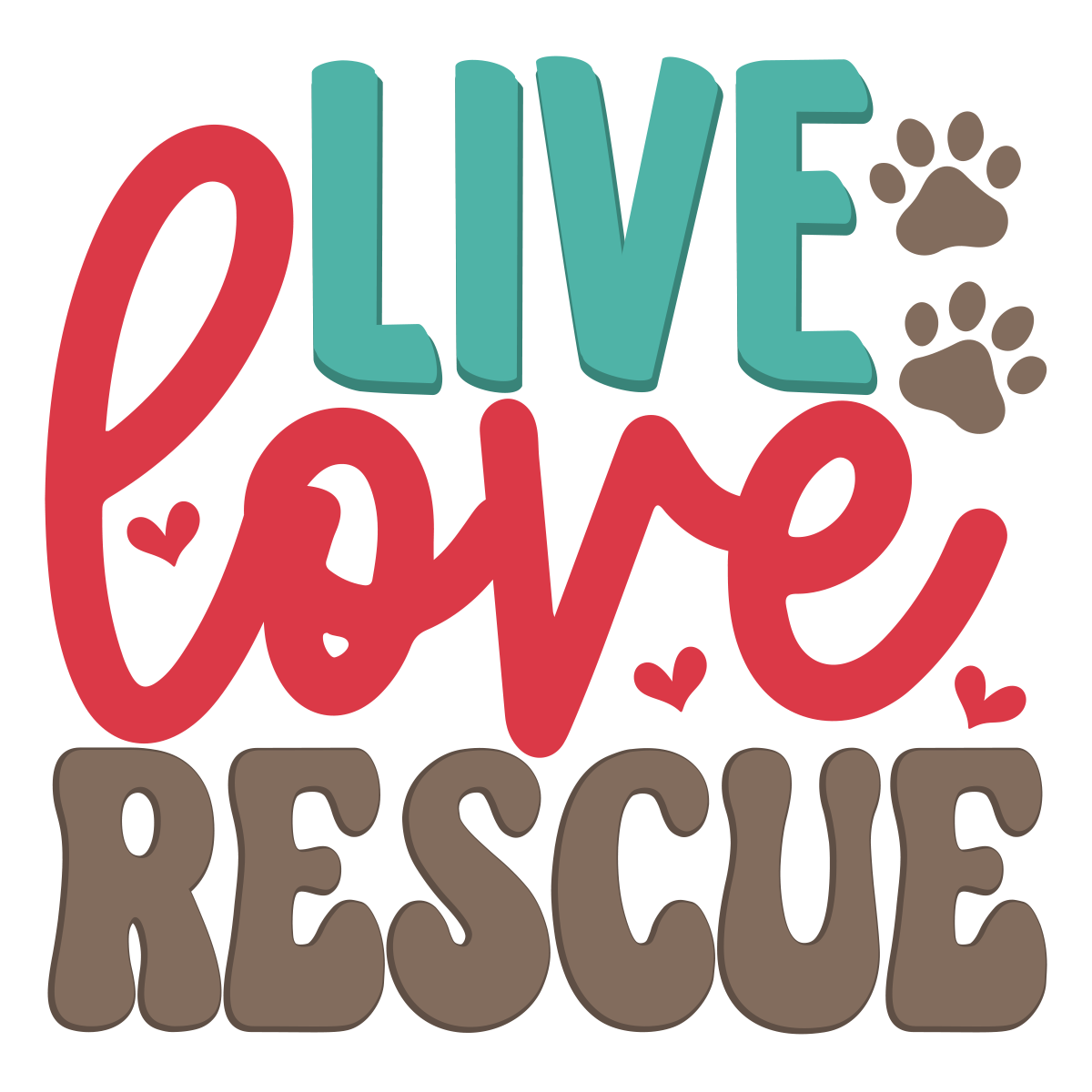Live, Love, Rescue Sticker