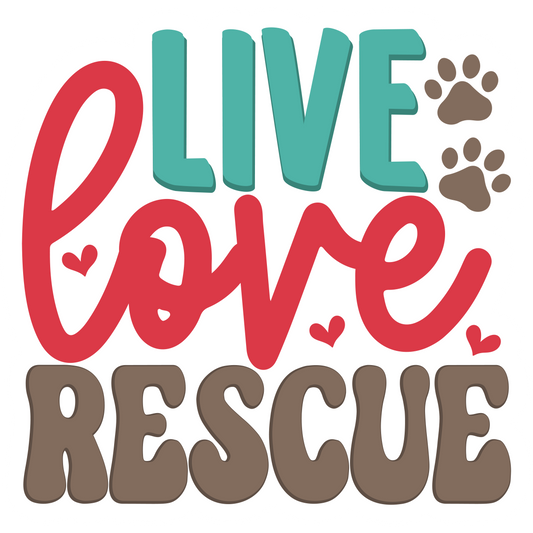 Live, Love, Rescue Sticker