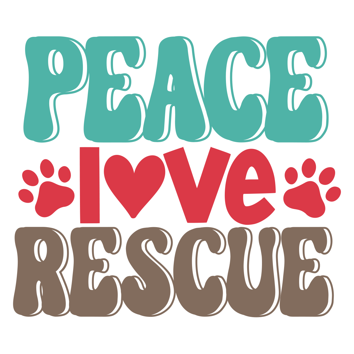 Peace, Love, Rescue Sticker