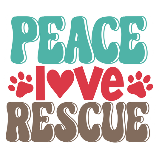 Peace, Love, Rescue Sticker