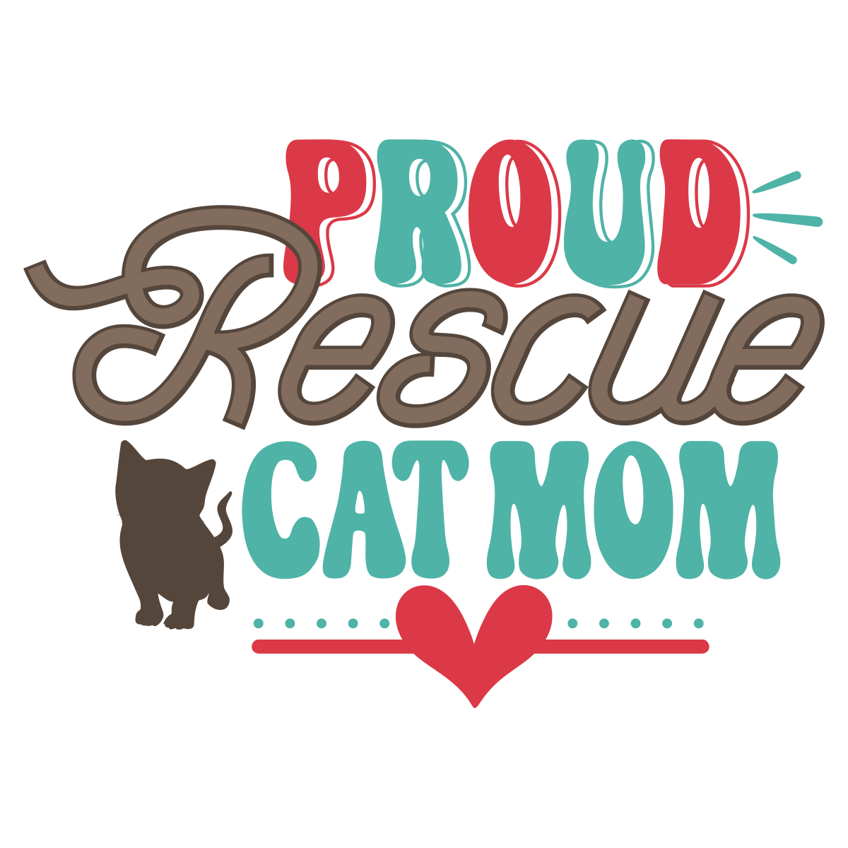 Proud Rescue Cat Mom Sticker