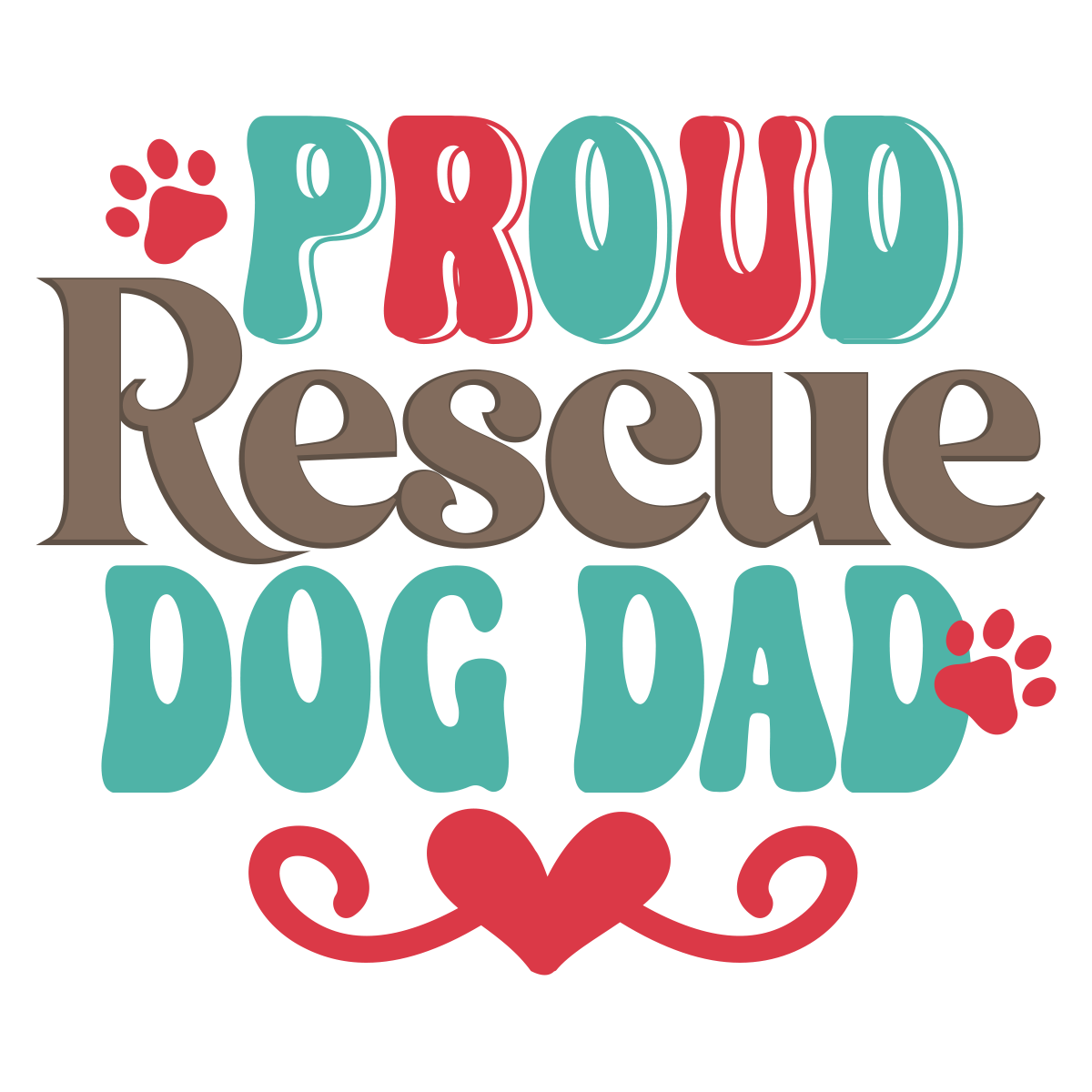 Proud Rescue Dog Dad Sticker