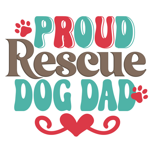 Proud Rescue Dog Dad Sticker